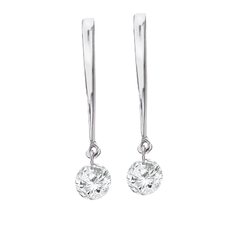 women’s glam earrings-DASHING DIAMOND DROP EARRINGS E8915W