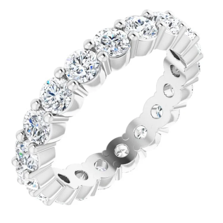 women’s vintage-inspired rings-18K White 1 3/4 CTW Natural Diamond Eternity Band Size 6