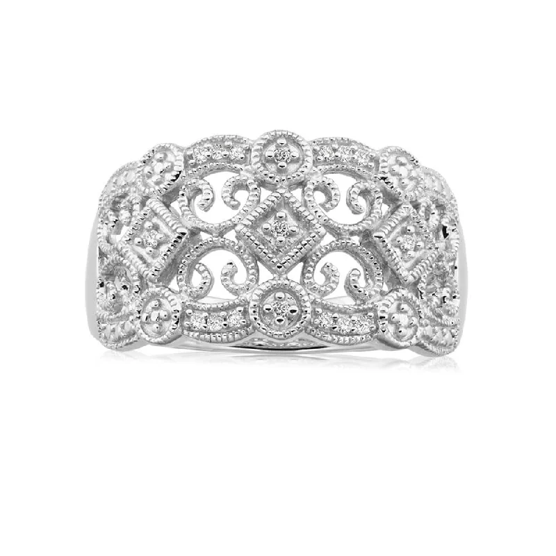 Sterling Silver Angelic Diamond Ring