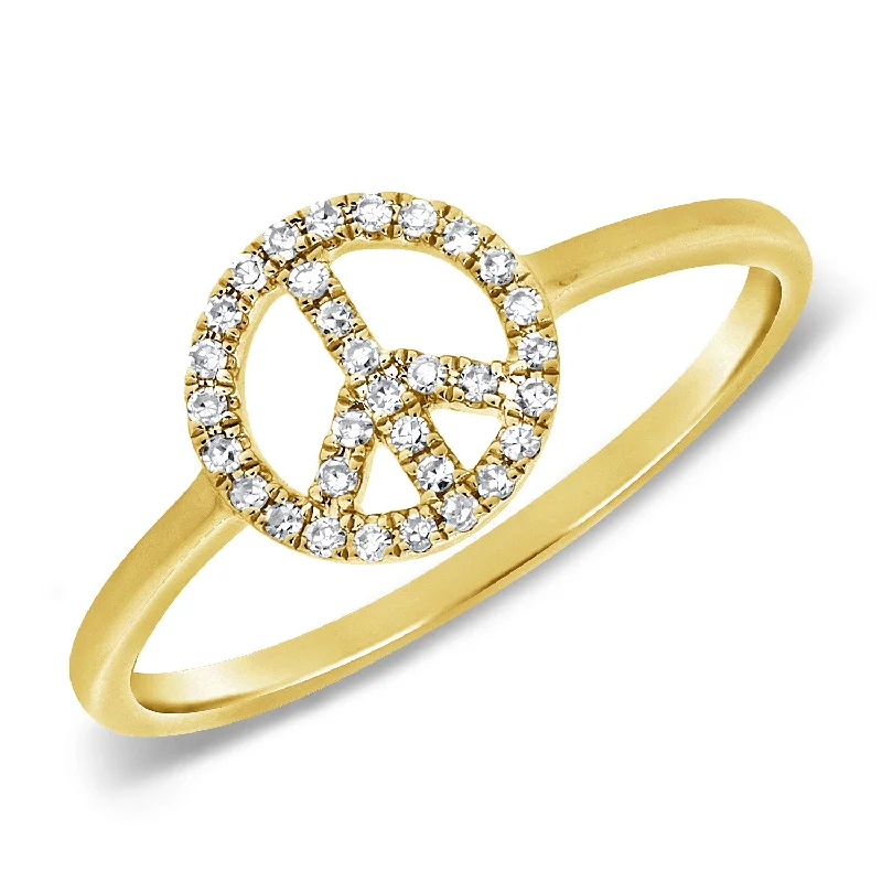 Peace Symbol Diamond Ring