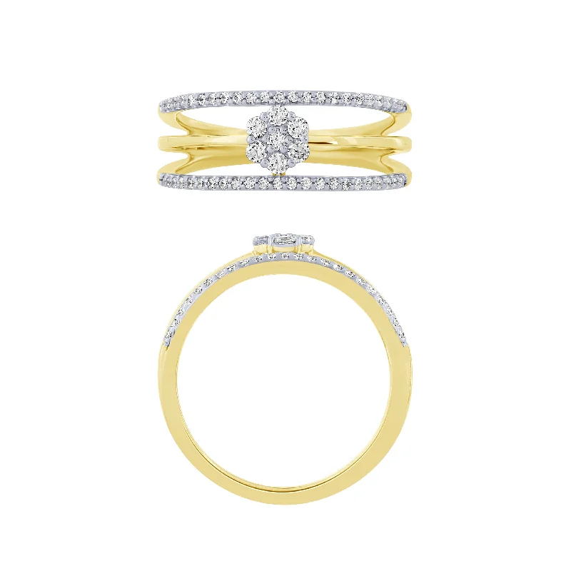 women’s handmade rings-14K 1/3Ct Layered Diamond Fashion Ring