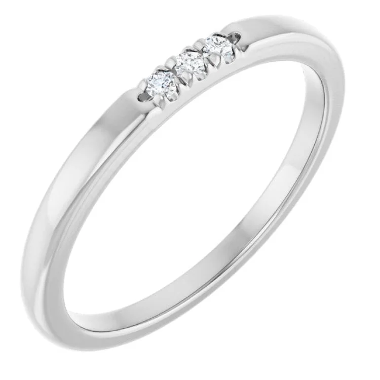 women’s zirconia ring-14K White .05 CTW Lab-Grown Diamond  Anniversary Band