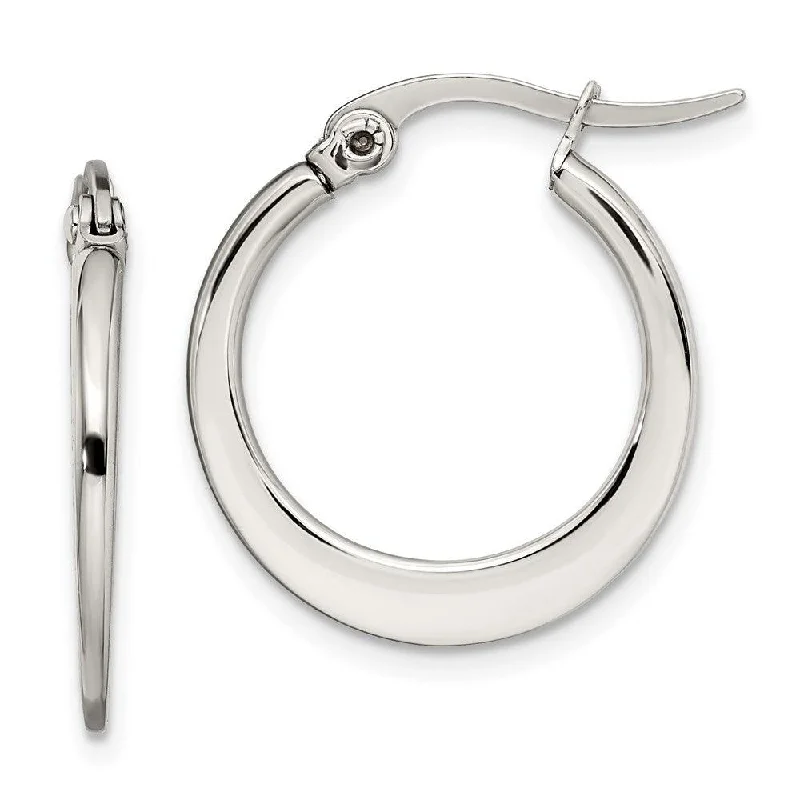 women’s double stud earrings-Stainless Steel 19mm Diameter Hoop Earrings