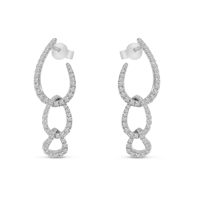 women’s vintage diamond earrings-DIAMOND CHAIN LINK DANGLE EARRINGS E10577W