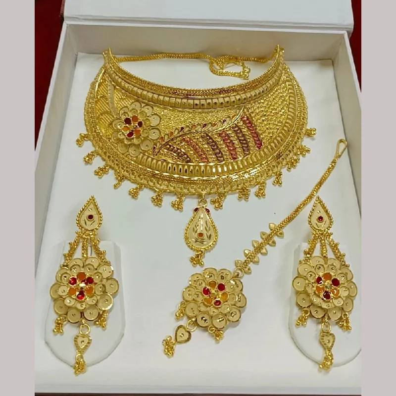 women’s statement gold necklace-Pari Art Jewellery Forming Choker Necklace Set