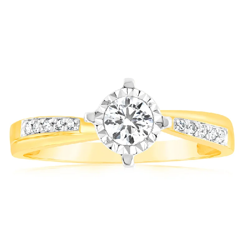 Luminesce Lab Grown 9ct Yellow Gold 1/2 Carat Diamond Ring