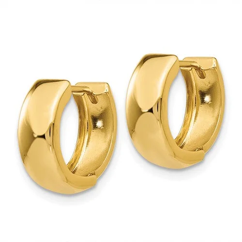 women’s engagement earrings-14k Gold Hinged Hoop Earrings 12mm