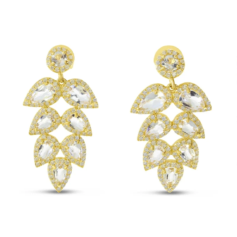 women’s infinity earrings-WHITE TOPAZ PEAR TREE EARRINGS E4303