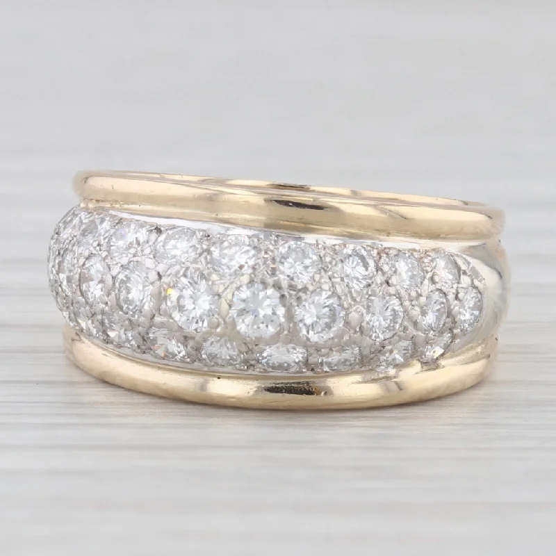 1.10ctw Pave Diamond Ring 14k Gold Size 6.75 Dankner Wedding Anniversary Band