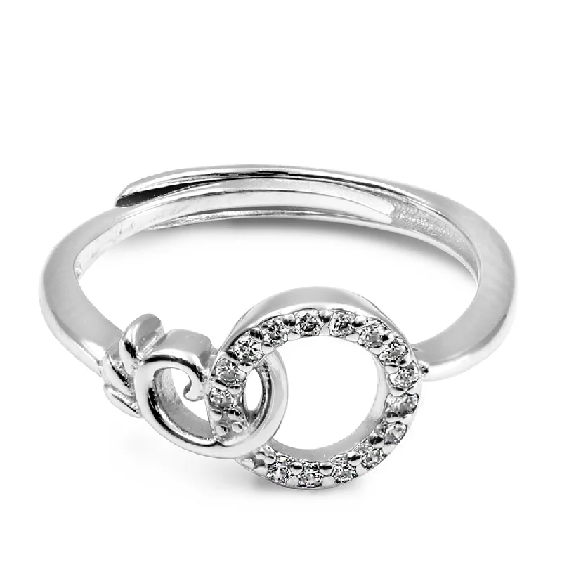 women’s signet ring-Zarkan Love Knot Sterling Silver Ring