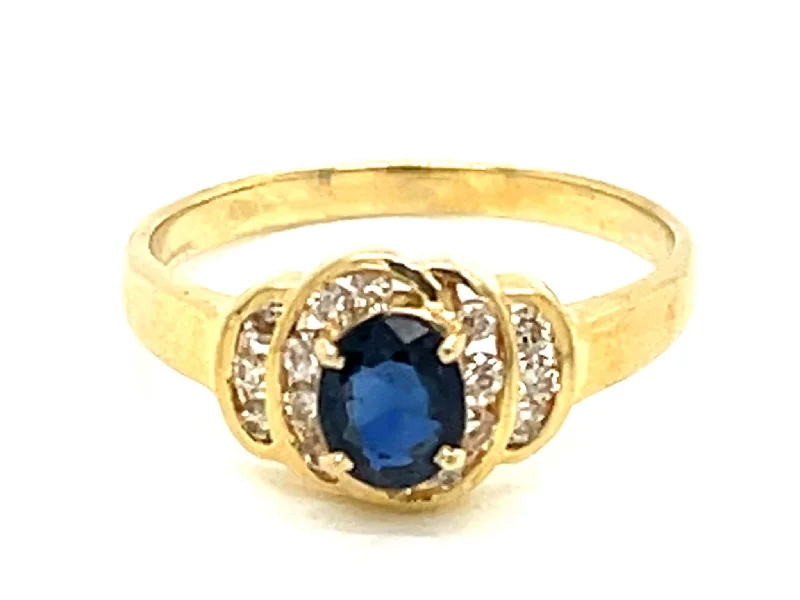 Sapphire and Diamond Ring in 14k Yellow Gold