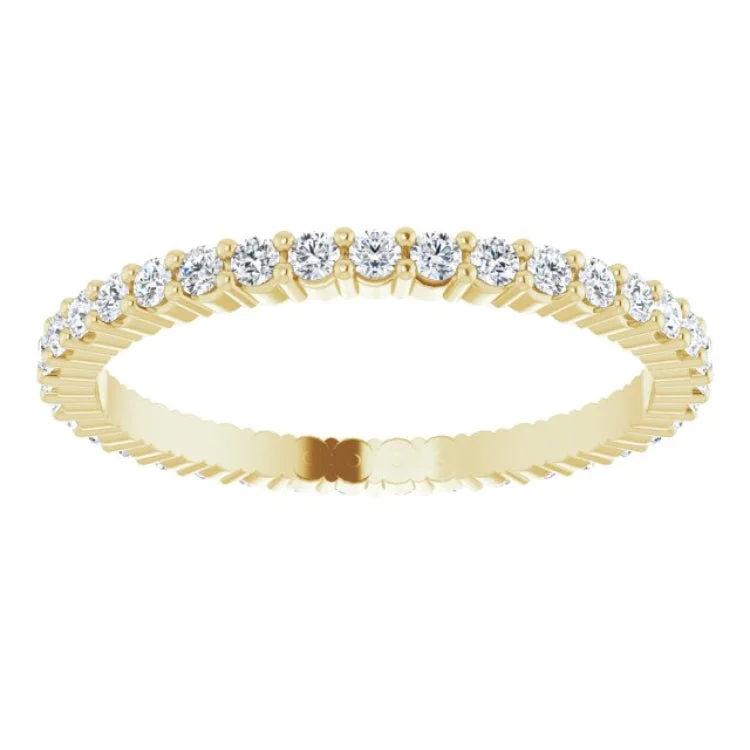 women’s pearl ring-14K Yellow 1/2 CTW Lab-Grown Diamond Eternity Band Size 5.5