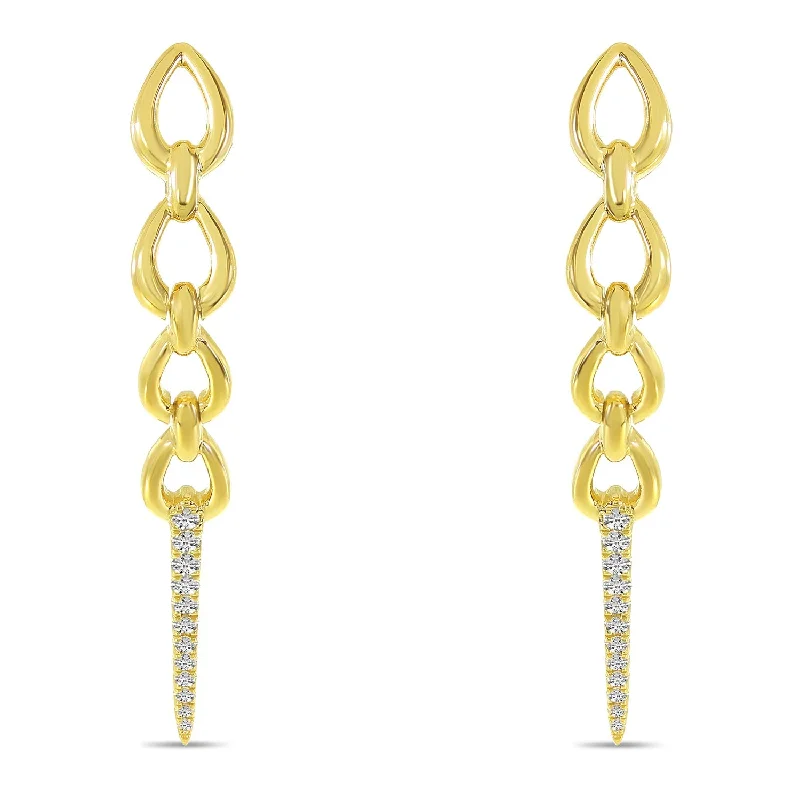 women’s long dangling earrings-LONG CHAIN EARRINGS E10580