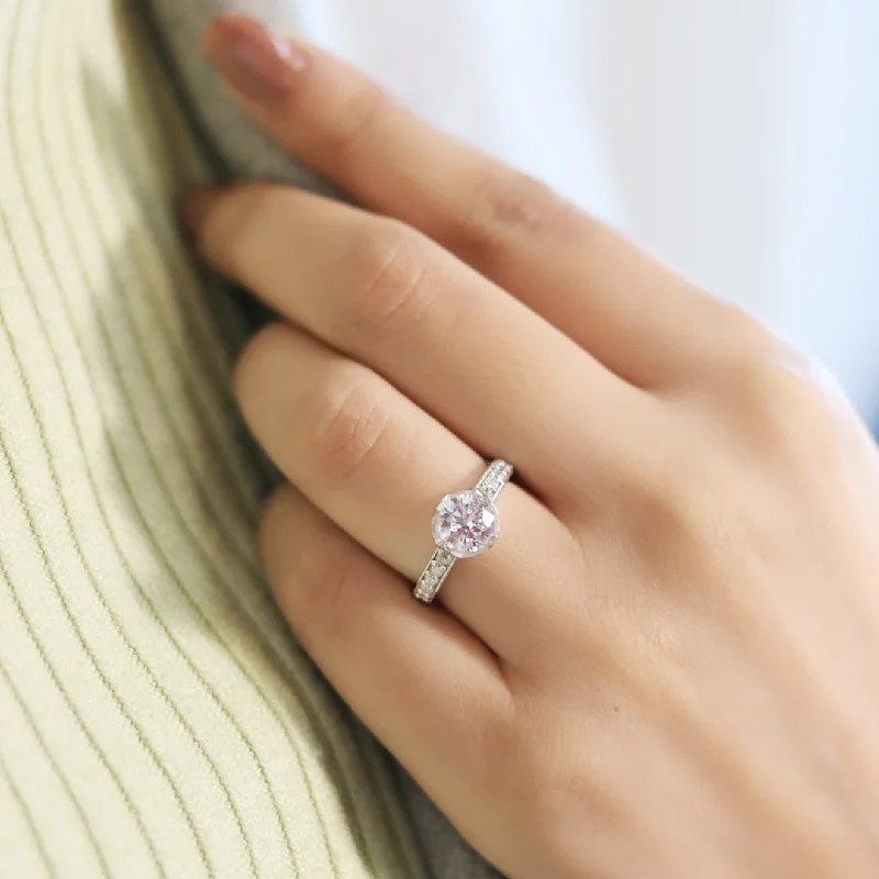 women’s promise rings-Zarkan Silver Elegant Solitaire Ring