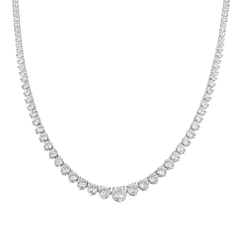 women’s beaded statement necklace-Platinum Brilliant Diamond 16-Inch Necklace