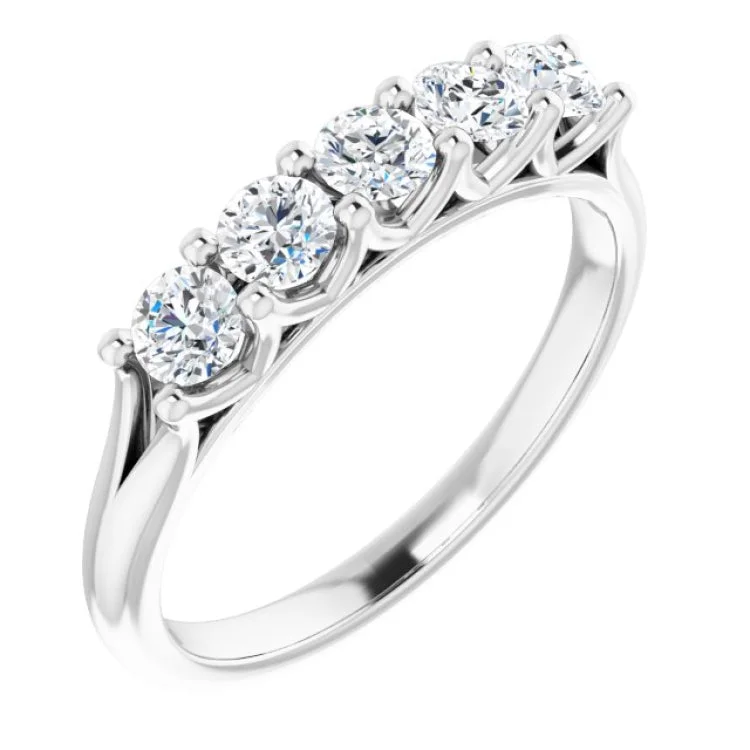 women’s sapphire diamond ring-Platinum 5/8 CTW Lab-Grown Diamond Anniversary Band