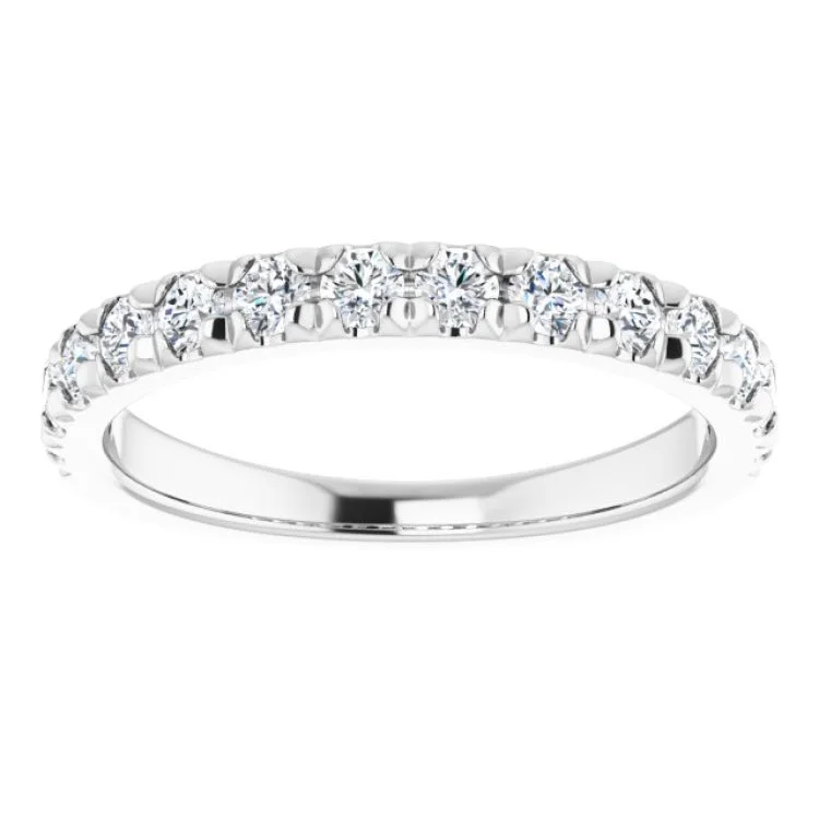 women’s ruby diamond rings-14K White 5/8 CTW Lab-Grown Diamond French-Set Anniversary Band