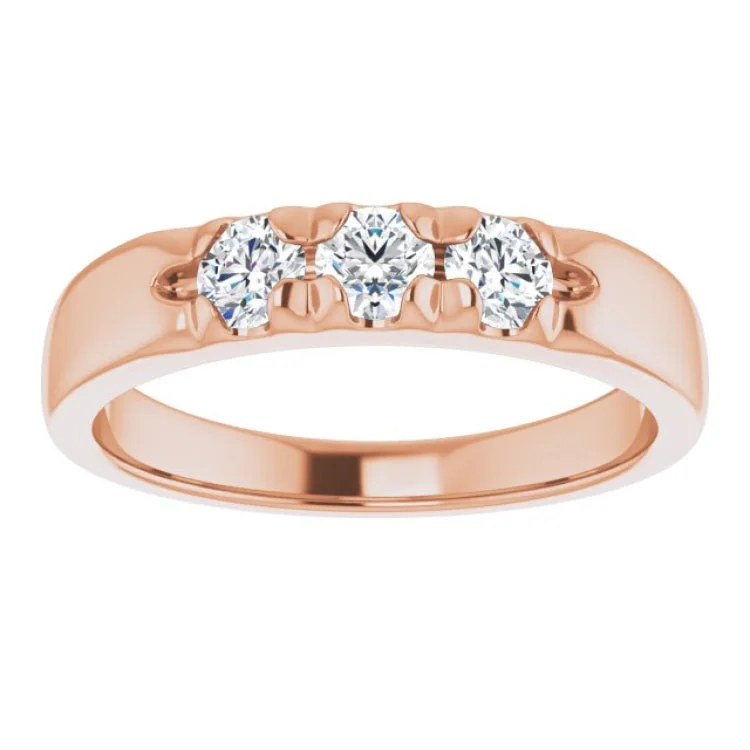 women’s signet ring-14K Rose 1/2 CTW Natural Diamond Anniversary Band