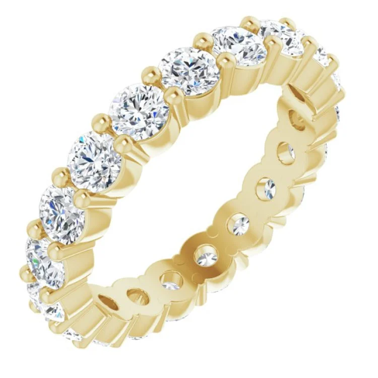 women’s pear-shaped engagement rings-14K Yellow 1 7/8 CTW Natural Diamond Eternity Band Size 7.5