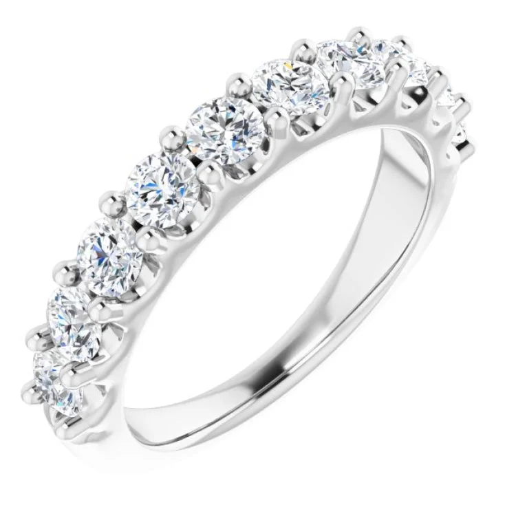 women’s pearl ring-Platinum 1 1/5 CTW Natural Diamond Anniversary Band