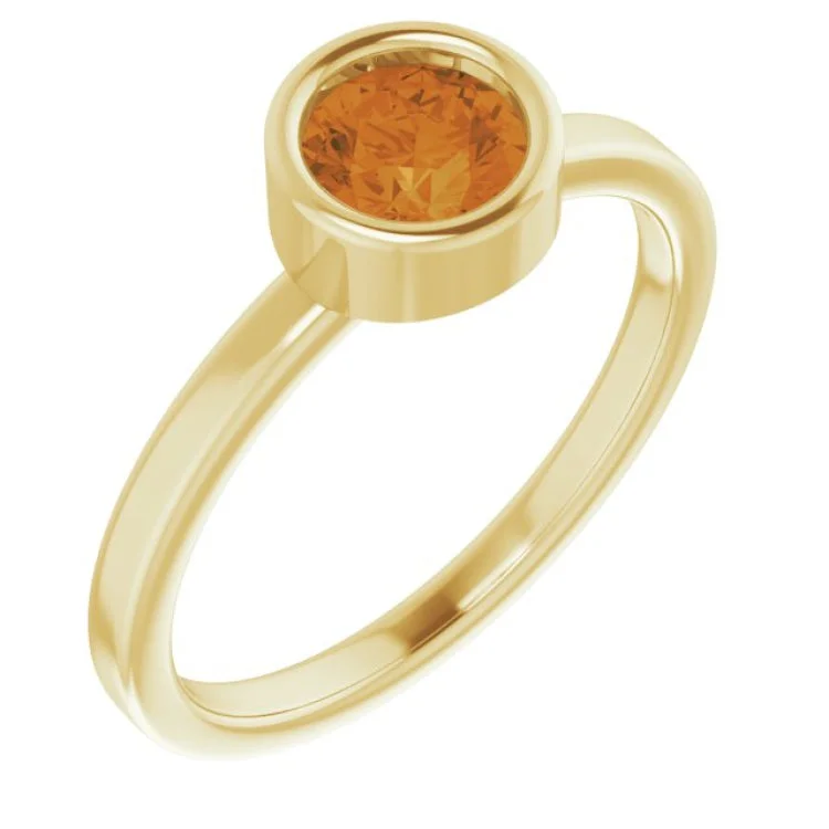 women’s bridal rings-14K Yellow 5.5 mm Natural Citrine Ring