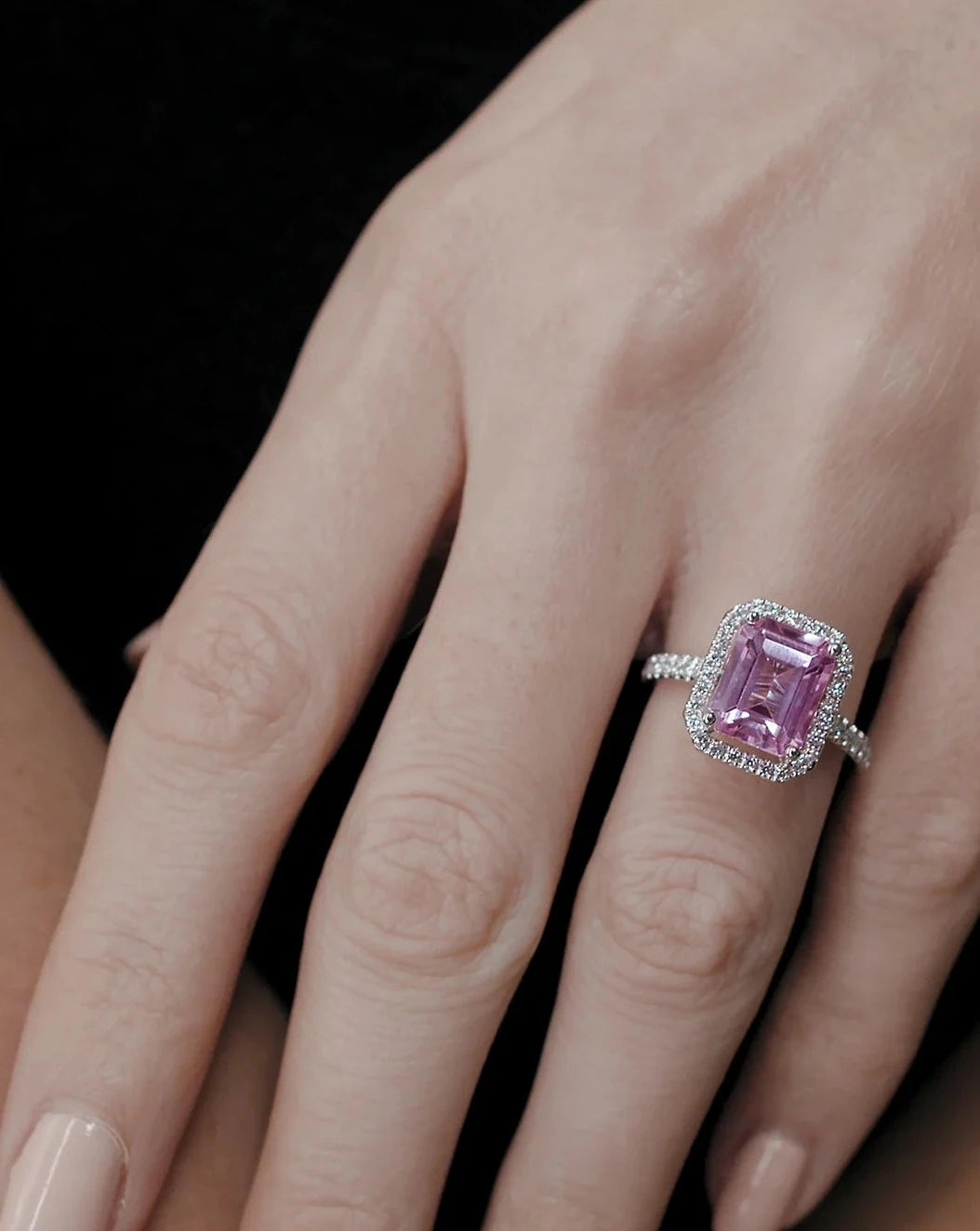 women’s sapphire ring-Fancy Pink Stone Ring