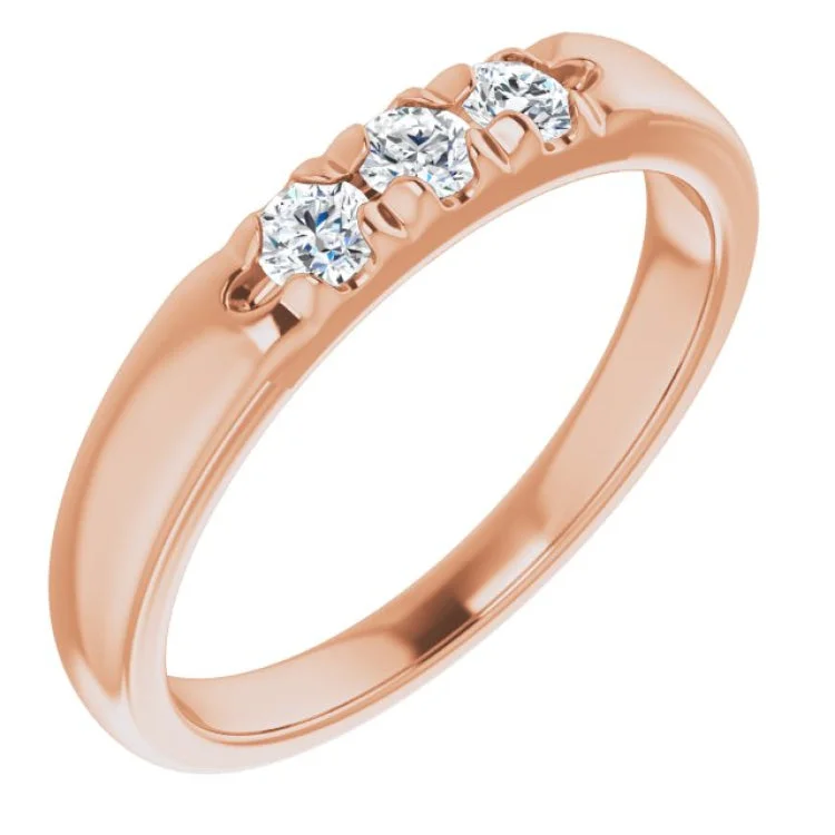 women’s oval ring-14K Rose 1/4 CTW Natural Diamond Anniversary Band