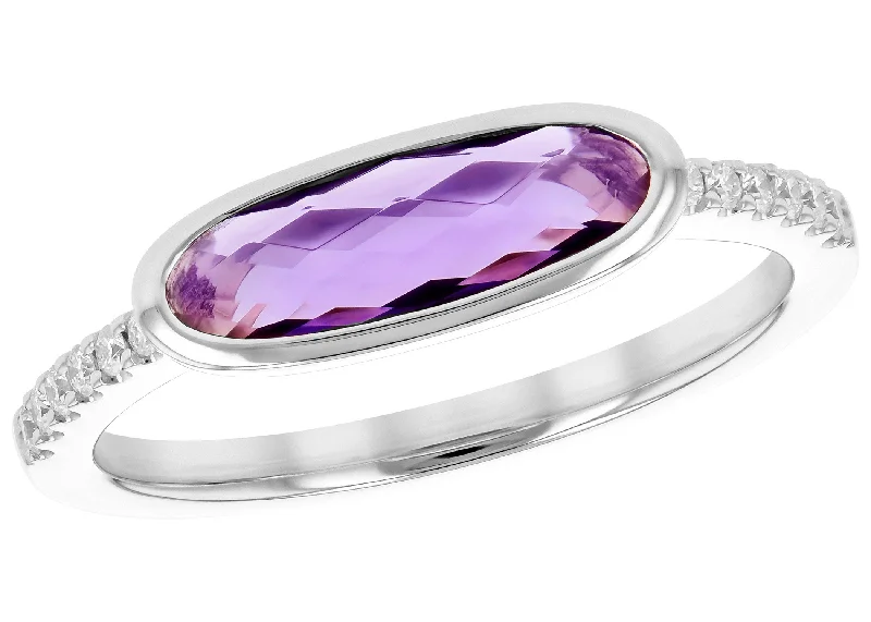 women’s halo engagement rings-Purple Amethyst Ring