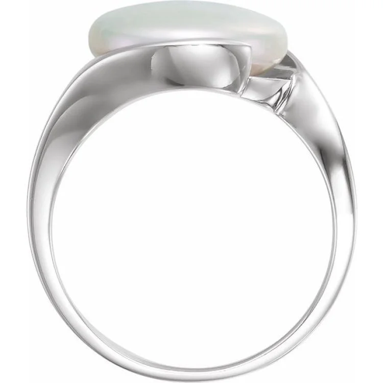 women’s eternity bands-Sterling Silver Cultured White Freshwater Pearl Coin Ring