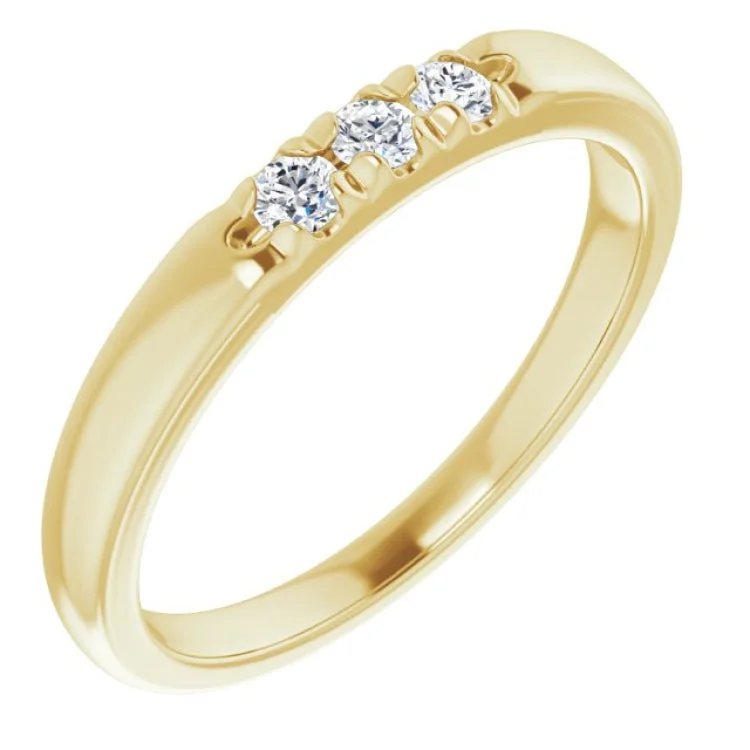 women’s rose gold wedding ring-14K Yellow 1/6 CTW Natural Diamond Anniversary Band