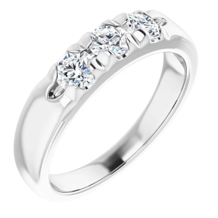 women’s custom diamond rings-Platinum 5/8 CTW Natural Diamond Anniversary Band