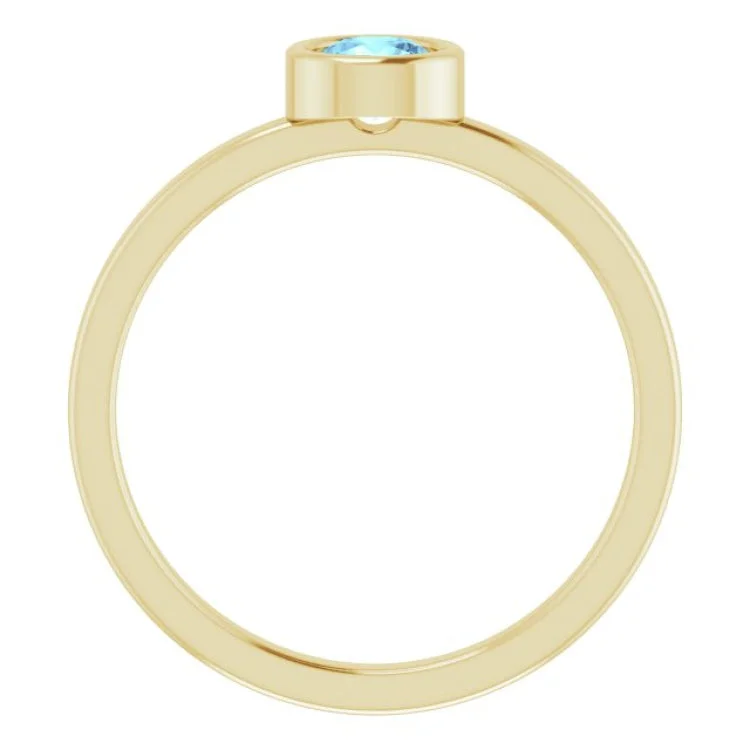 women’s statement rings-14K Yellow 4.5 mm Natural Aquamarine Ring