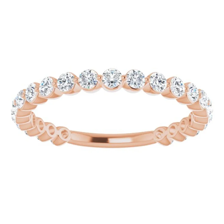 women’s art deco rings-14K Rose 3/4 CTW Lab-Grown Diamond Anniversary Band