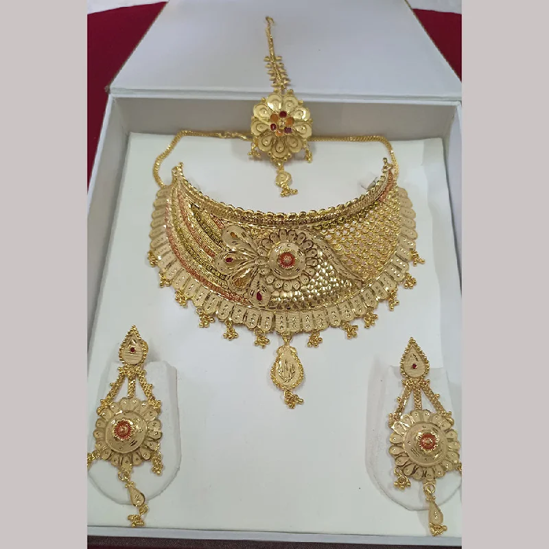 women’s gold pendant necklace-Pari Art Jewellery Forming Choker Necklace Set