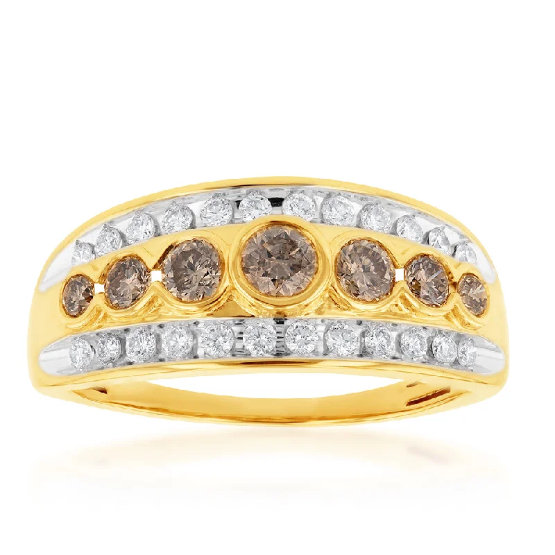 9ct Yellow Gold 1 Carat Diamond Ring with Australian Diamonds