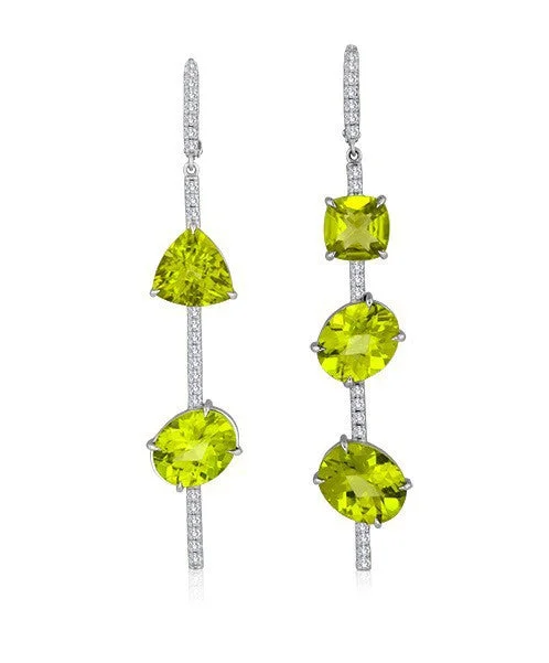 women’s diamond drop earrings-Peridot Earrings 7-JSA