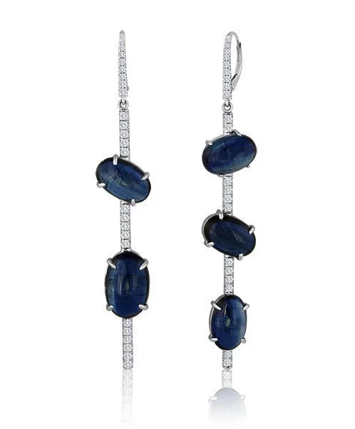 women’s gemstone stud earrings-Kyanite Earrings 8-JSA