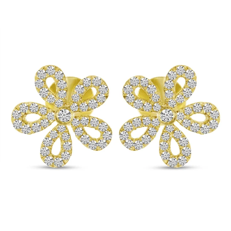 women’s diamond drop earrings-SMALL DIAMOND FLORAL EARRINGS E10521