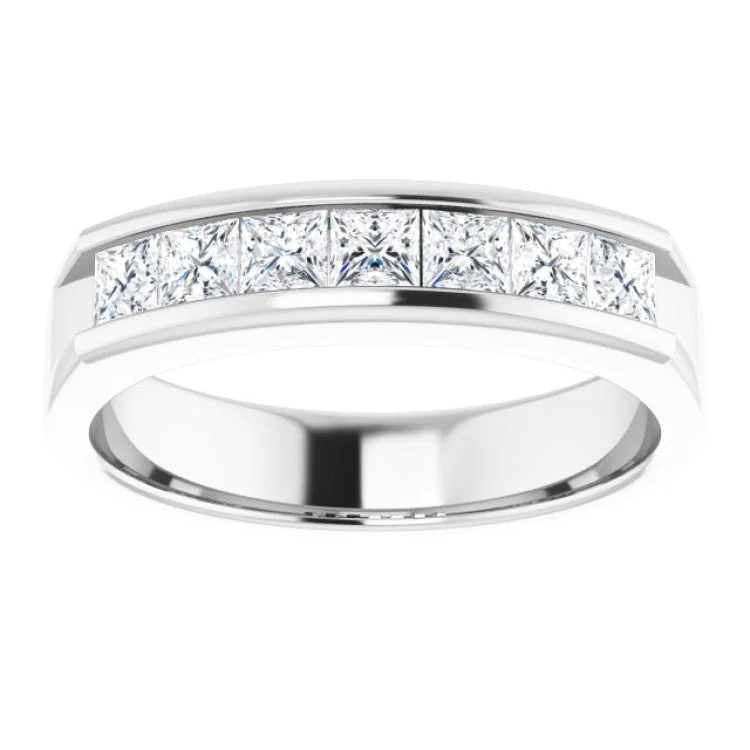 women’s multi-stone ring-Platinum 1 1/8 CTW Natural Diamond Band