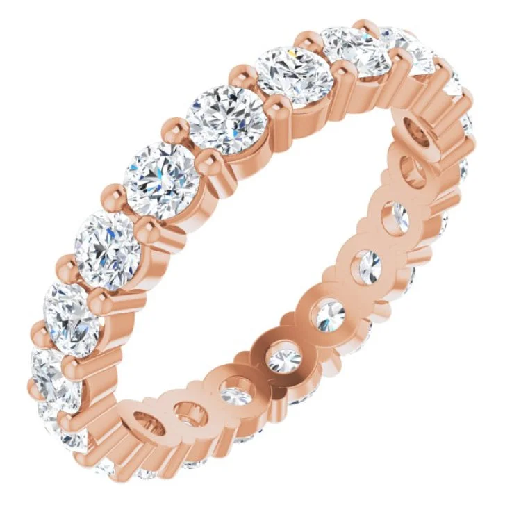 women’s affordable rings-14K Rose 2 CTW Lab-Grown Diamond Eternity Band Size 7