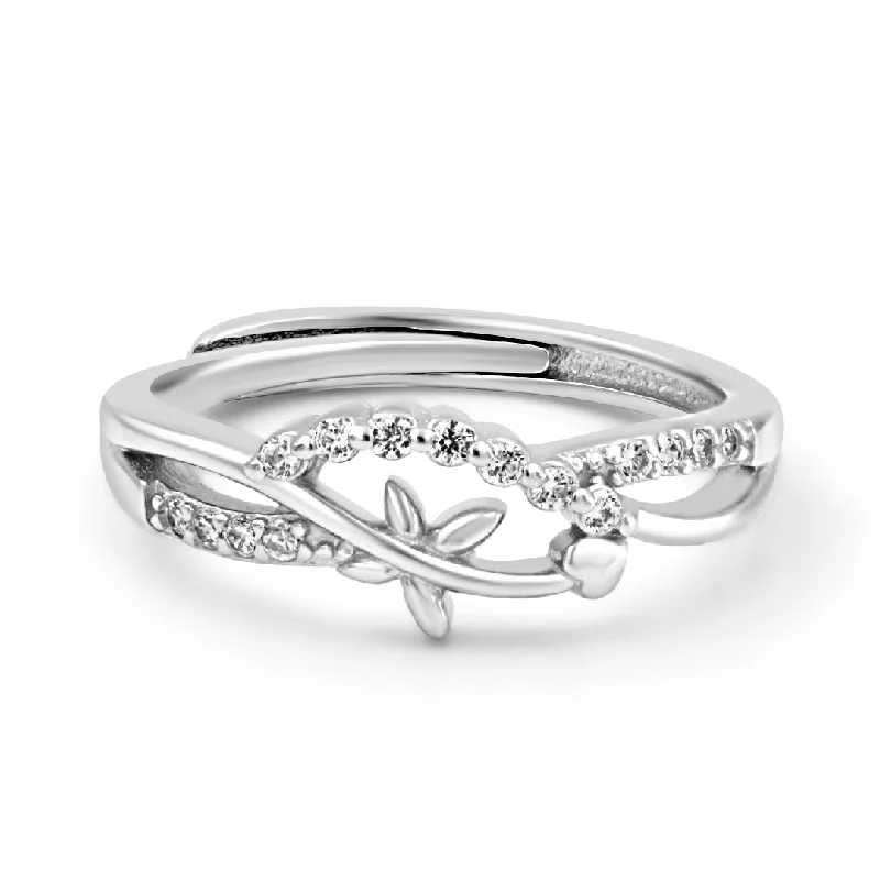 women’s gemstone engagement rings-Zarkan The Butterfly Flow Silver Ring