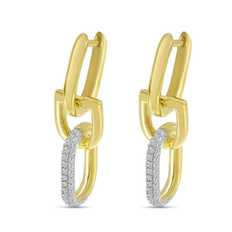 women’s elegant earrings-DIAMOND LINK HORSESHOE EARRINGS E10743