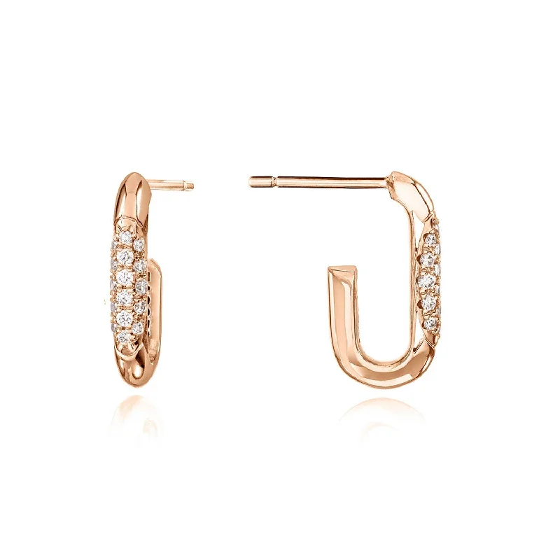 women’s gold hoop earrings-Crescent Eclipse | Single Link Earrings FE821PK