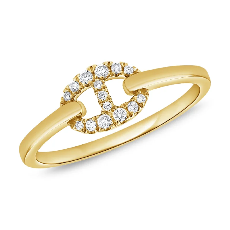 14K Gold Chain Link Diamond Ring