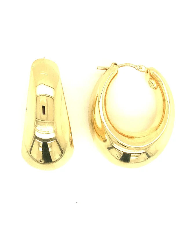 women’s gold hoop earrings-Pear Shaped Hoop Earrings 163-JSA