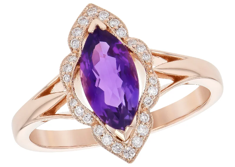 women’s multi-color rings-Purple Amethyst Ring