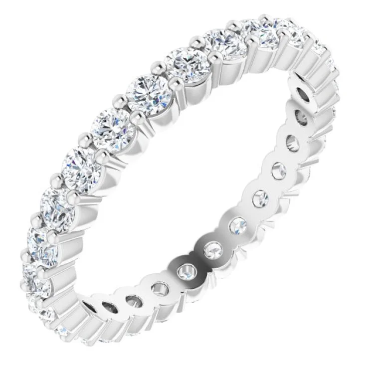 women’s pear-shaped engagement rings-14K White 7/8 CTW Natural Diamond Eternity Band Size 7