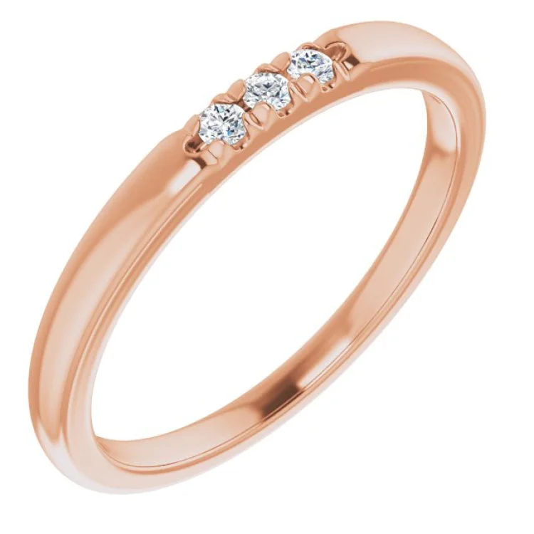 women’s birthday rings-14K Rose .05 CTW Natural Diamond Anniversary Band