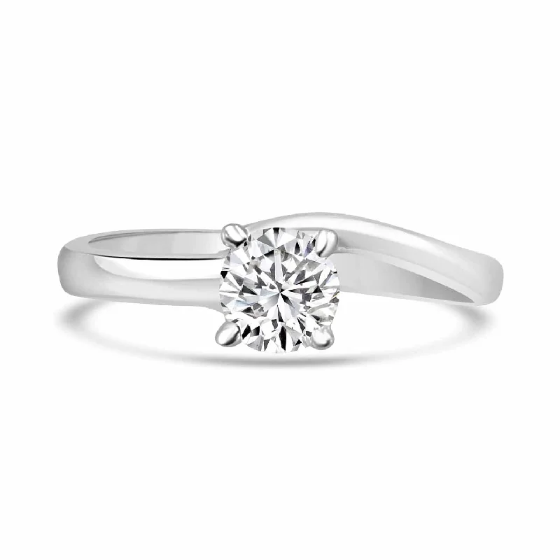 women’s luxury wedding rings-Elegant Minimal Solitaire Sterling Silver Ring