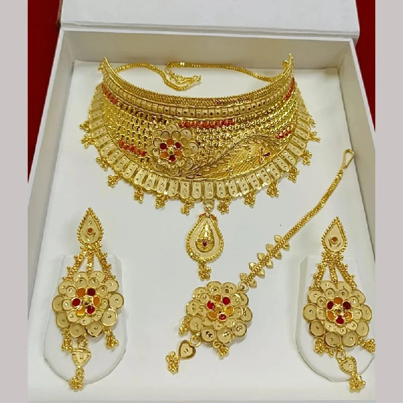 women’s gold necklace-Pari Art Jewellery Forming Choker Necklace Set